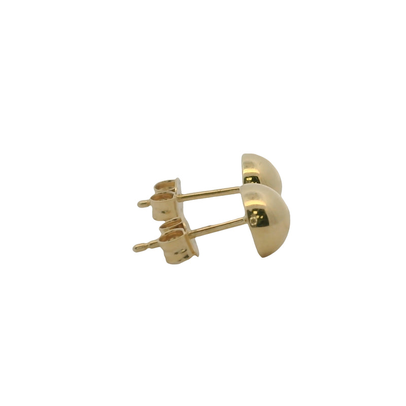 Solid 14kt Yellow Gold 7mm Button Stud Earrings