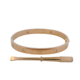 Custom Cartier 18kt Rose Gold 0.28ctw Diamond Screw Love Bracelet 17 Screwdriver