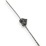Tiffany & Co 2015 Discontinued 950 Platinum and Diamond Heart Dainty Station Bracelet