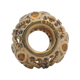 Pandora Rare Retired "Color Fresco" Multicolor CZ 14kt Yellow Gold Spacer Charm
