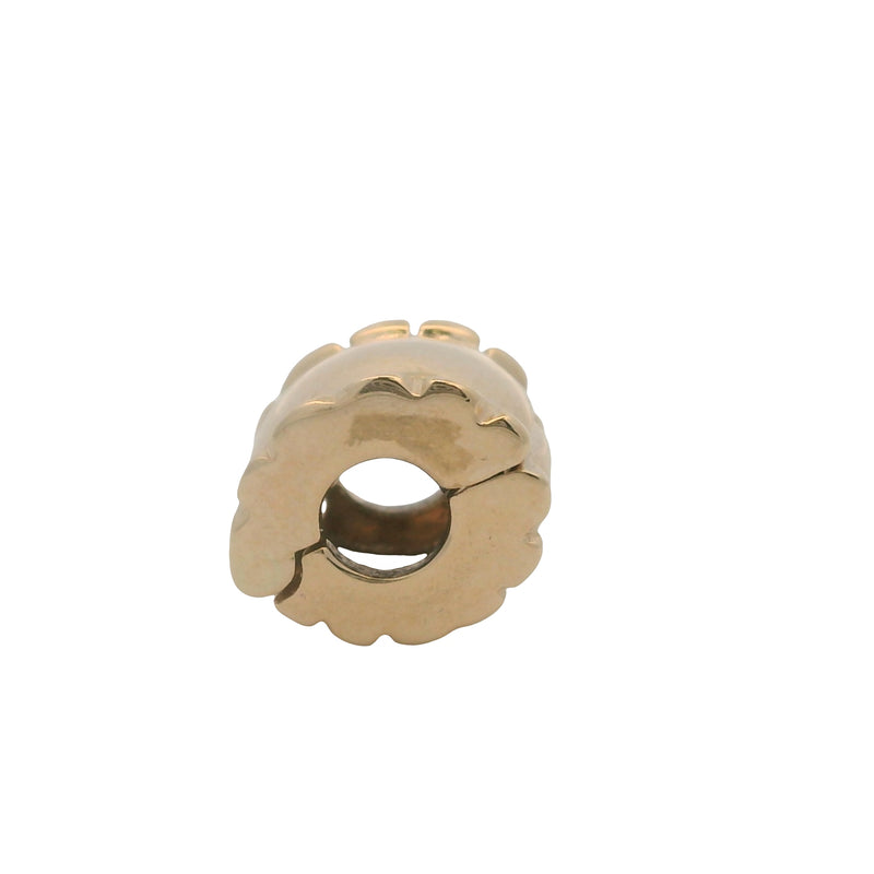 Pandora Solid 14kt Yellow Gold Beveled Edge Spacer Clip Charm (2)