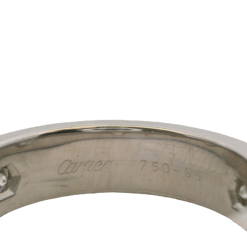 Vintage 1998 Cartier 3 Diamond Love Ring in 18kt White Gold Size 7