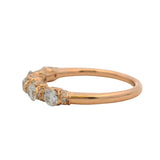 Solid 18kt Rose Gold and Diamond Half-Eternity Intricate Design Wedding Band Ring Size 6.5