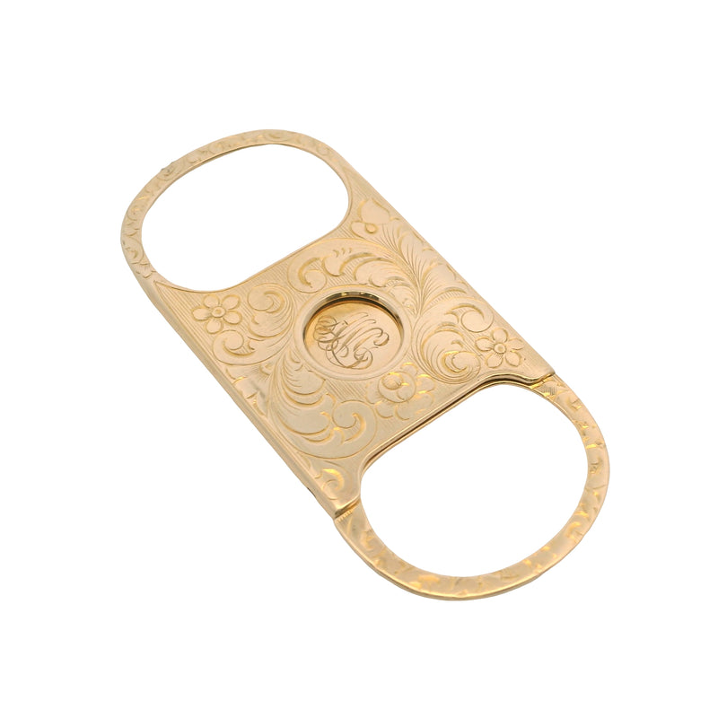 1902 Victorian Reinhold Steinecke Antique Solid 14kt Yellow Gold Floral Cigar Cutter ""ANC"