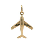 Vintage Italian Solid 14k Yellow Gold Airplane Travel Dangle Charm