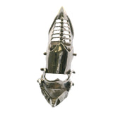 Solid 925 Sterling Silver Gothic Knight Armor Full Finger Articulated Claw Ring Size 10