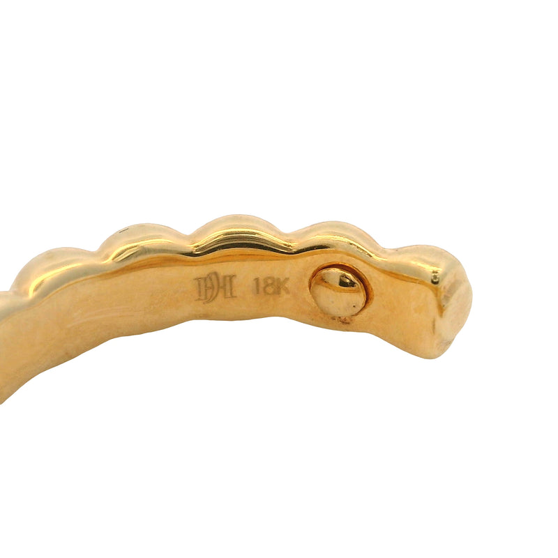 John Hardy Retired Solid 18kt Yellow Gold Bedeg Ripple 23mm Hoop Earrings