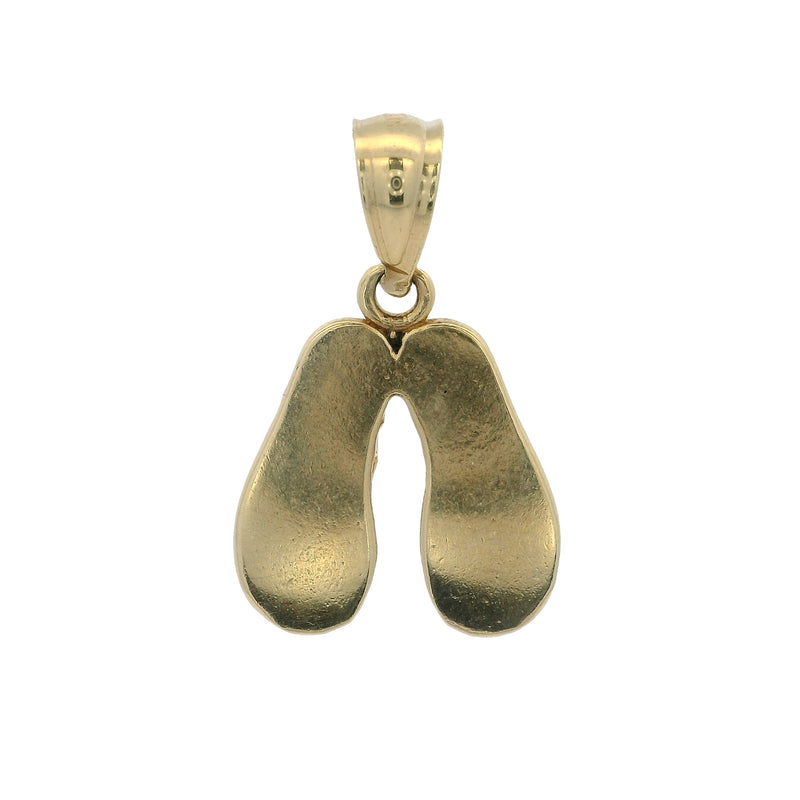 Vintage Solid 10kt Yellow Gold Vacation Flip Flops Charm