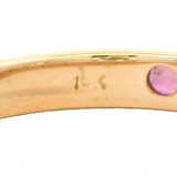Solid 14kt Yellow Gold and Natural Ruby Half-Eternity Channel-Set 3mm Stacking Band Size 5.5