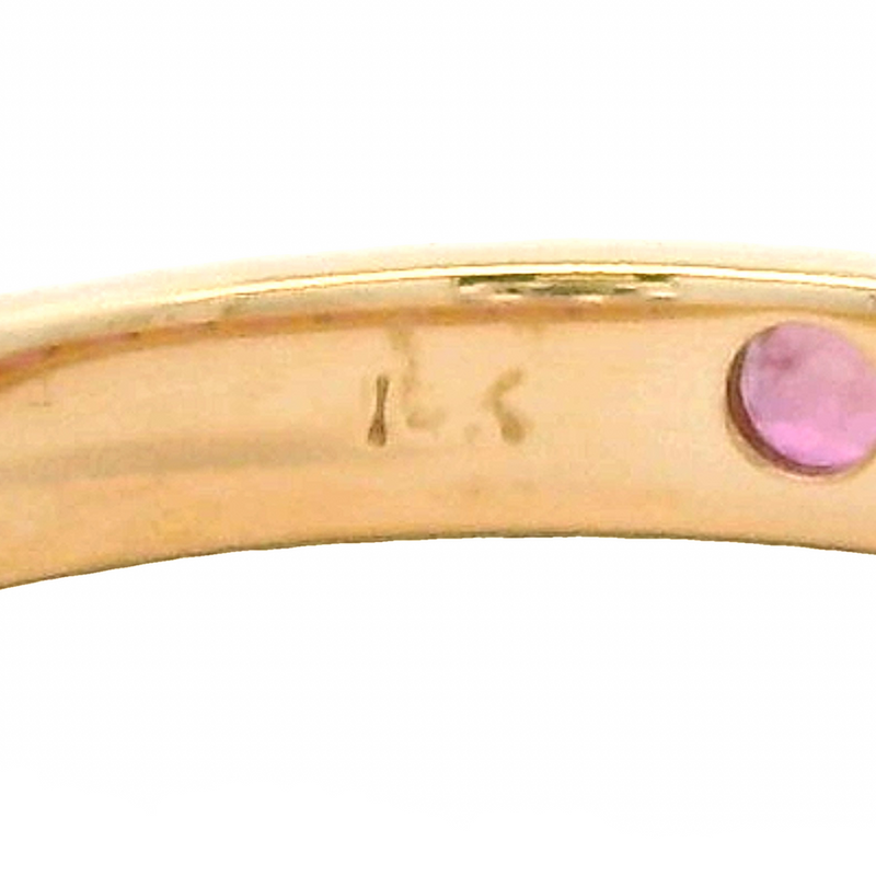 Solid 14kt Yellow Gold and Natural Ruby Half-Eternity Channel-Set 3mm Stacking Band Size 5.5