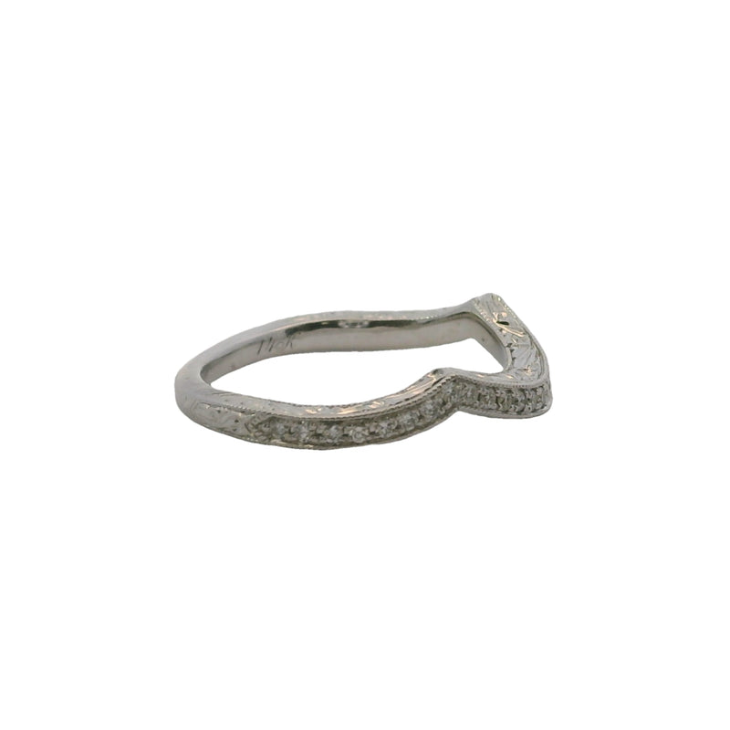 Neil Lane 14kt White Gold And Diamond Crown Wraparound Milgrain Wedding Band Ring Size 5