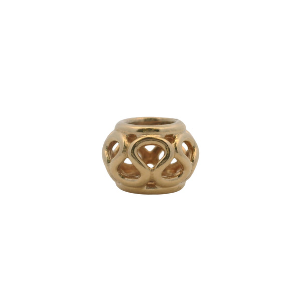 Charm espaciador entrelazado de oro amarillo macizo de 14 kt de Pandora retirado