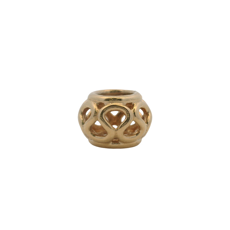 Charm espaciador entrelazado de oro amarillo macizo de 14 kt de Pandora retirado