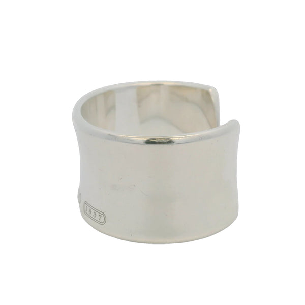 Vintage 2001 Tiffany & Co 925 Sterling Silver 1837 Collection 1.2" 30mm Wide Cuff Bracelet Size Medium