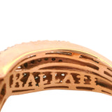 Kallati Solid 14kt Rose Gold and White and Brown Diamond Crossover Ring Size 7
