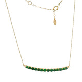 Solid 18kt Yellow Gold and Cabochon Jade Graduated Curve Pendant 18" Necklace