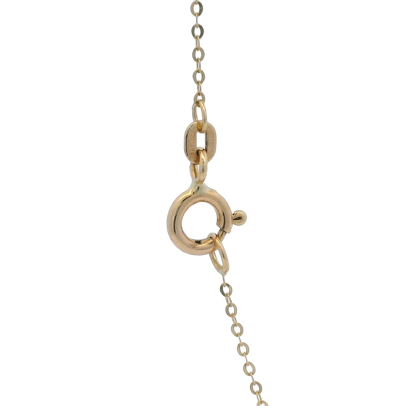 Solid 10kt Yellow Gold "I Love You" Rolling Fidget Pendant 18" Cable Necklace Made in Italy