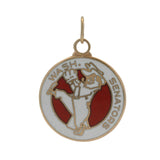 Rare Vintage 14kt Yellow Gold Enamel Washington Senators DC Baseball Team Charm