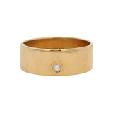 Toteme Solid 18kt Yellow Gold and Diamond Midi or Pinky Ring Cigar Band Size 3