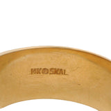 Vintage Skalet Solid 14kt Yellow Gold Tension-Set Amethyst Solitaire Cocktail Ring 9