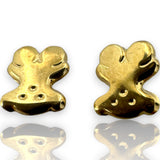 Kids 10k Solid Yellow Gold Teddy Bear Screw-Back Dainty Small Stud Earrings with 18k Earring Backs (1)
