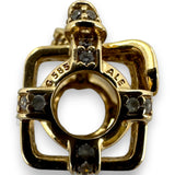 Pandora Rare 14kt Yellow Gold and Cubic Zirconia All Wrapped Up Present Slider Charm G585 ALE a