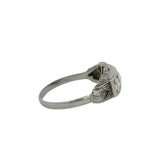 Antique 1910-20s Early Deco 18kt White Gold 3-Stone Old Euro Diamond Ring Size 6