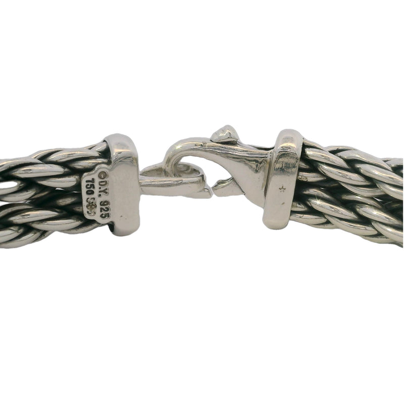 David Yurman RARE 925 Sterling Silver and 18kt Yellow Gold Single-Line Metro 8.5" Bracelet