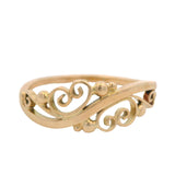 David Virtue Solid 14kt Yellow Gold Filigree Spirals Ring Size 6