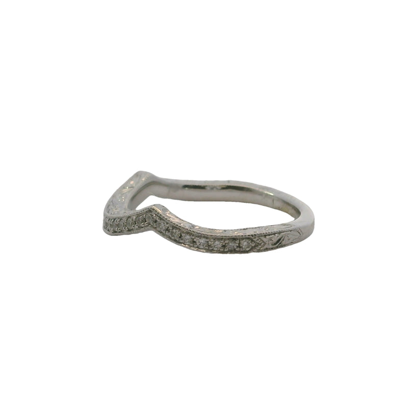 Neil Lane 14kt White Gold And Diamond Crown Wraparound Milgrain Wedding Band Ring Size 5