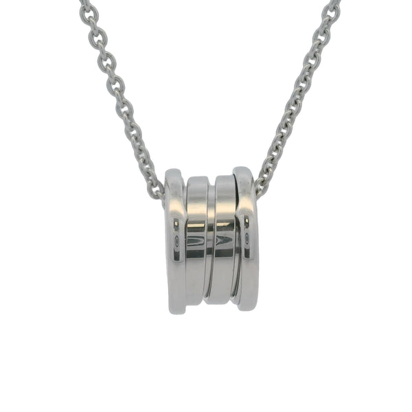 Bulgari Bvlgari Solid 18kt White Gold Classic Spring B.zero1 16" Necklace Made in Italy