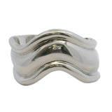 Vintage Los Ballesteros Mexican 925 Sterling Silver Wavy 3 Layer Cuff Bracelet