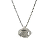 David Yurman Solid 925 Sterling Silver and Diamond Infinity Knot Cluster Pendant 17.5" Necklace