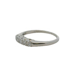 Vintage 1950s Polishook & Son 14kt White Gold and Diamond 3mm Wedding Band Ring Size 6.25