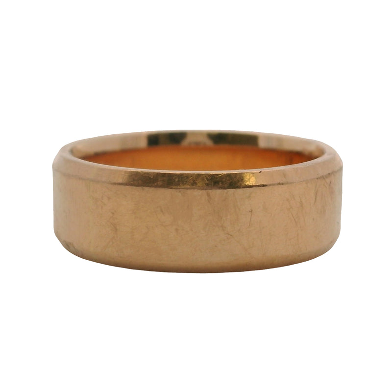 Solid 14kt Rose Gold Beveled Edge 6mm Stackable Wedding Band Ring Size 5.5