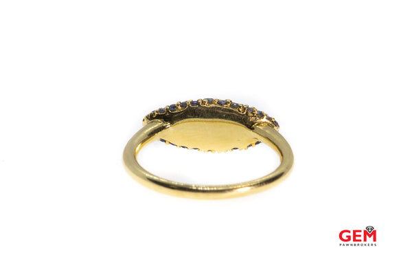Alexis Bittar Marquis Pave Collection Blue Gray Sapphire Womans 18K 750 Solid Gold Ring