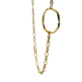 Mimi So Solid 18kt Yellow Gold Textured Rings Station Cable Chain 42.5"Long Necklace