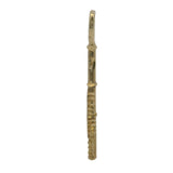 Solid 14kt 585 Yellow Gold 1.2" Long Handmade Flute Music Pendant