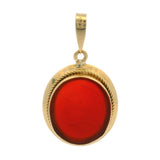 Vintage Italian Solid 18kt Yellow Gold Carnelian Intaglio Soldier Pendant Charm