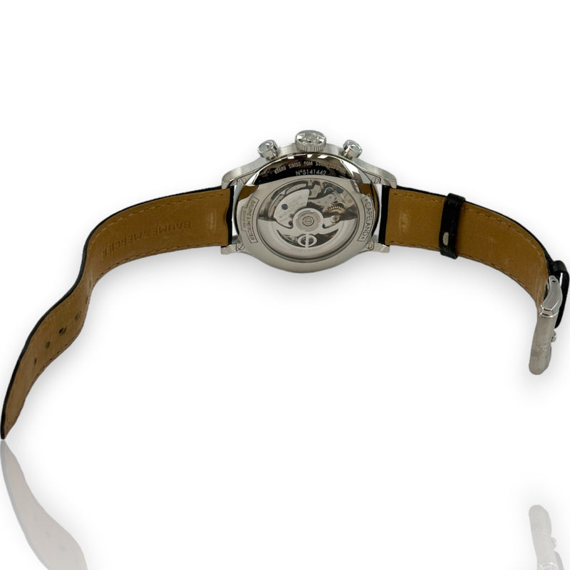 Baume & Mercier Capeland Flyback 65689 44mm Steel Chrono Leather Watch
