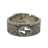 Gucci Garden 925 Sterling Silver Interlocking G Swirl Pattern Belt Buckle Ring Size 9.5 Made In Italy
