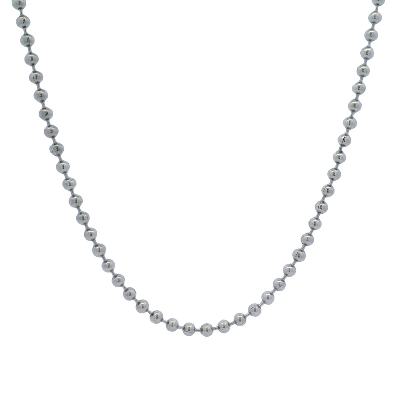 Tiffany & Co 925 Sterling Silver Beaded Ball 34" Chain Necklace