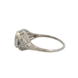 Antique 1920s Platinum 0.86ctw Old Euro Diamond Sapphire Solitaire Ring Sz 7.25