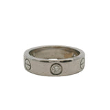 Vintage 1998 Cartier 3 Diamond Love Ring in 18kt White Gold Size 7