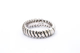 Braided Twisted Pave 14k 585 White Gold Diamond Cluster Cocktail Band Ring Size 6