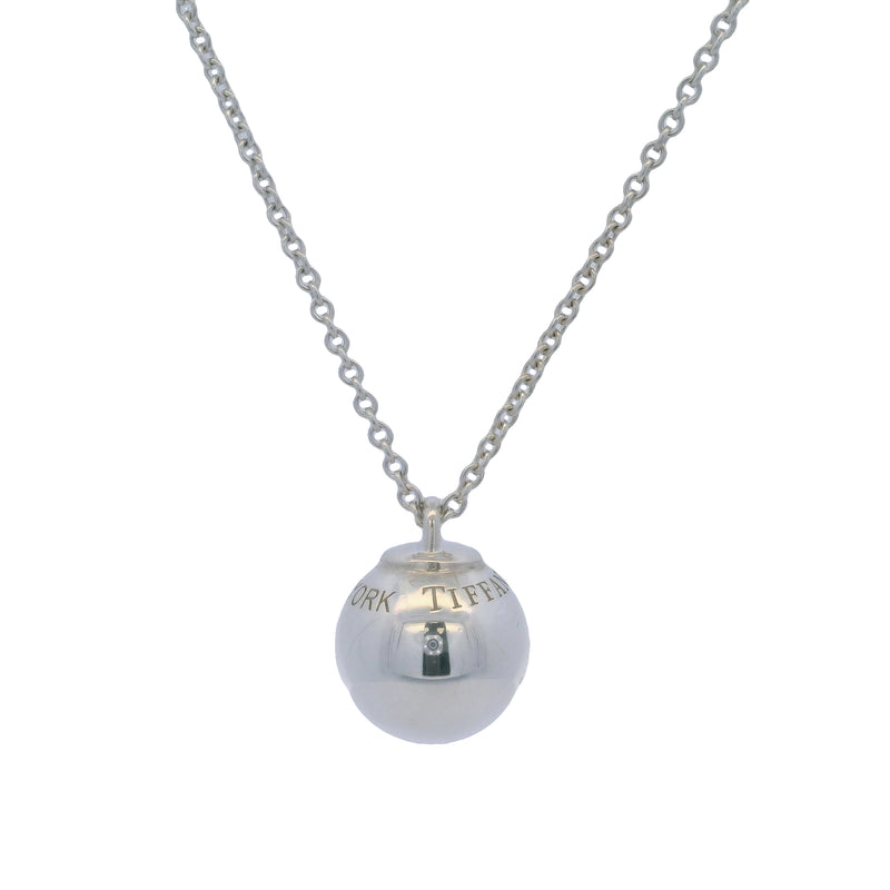 Tiffany & Co HardWear Collection 925 Sterling Silver 12.75mm Ball Pendant on Adjustable 18-20" Chain