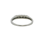 Vintage 1950s Polishook & Son 14kt White Gold and Diamond 3mm Wedding Band Ring Size 6.25