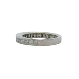 Solid Platinum and Princess Cut Diamond Channel Set 3.3mm Wedding Stackable Band Ring Size 6.5