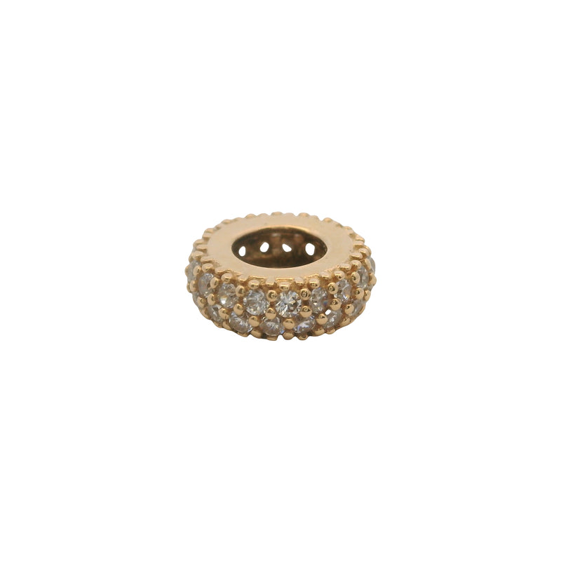 Pandora Moments Solid 14k Yellow Gold CZ Sparkle Bracelet Spacer Charm