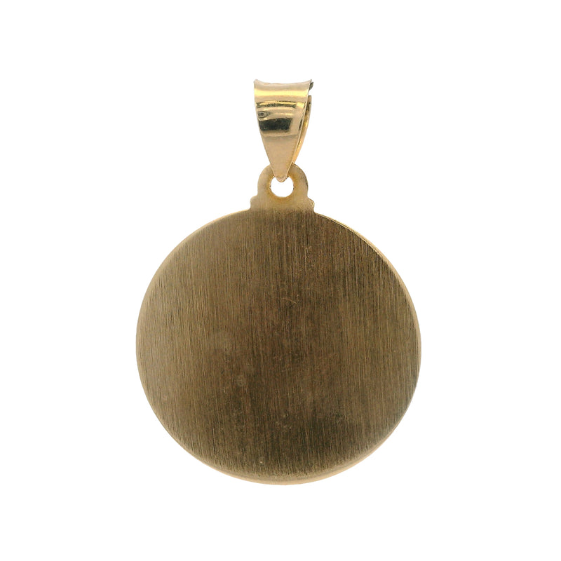 Solid 14kt Yellow Gold Jesus Christ Crown of Thorns Medallion Necklace Pendant